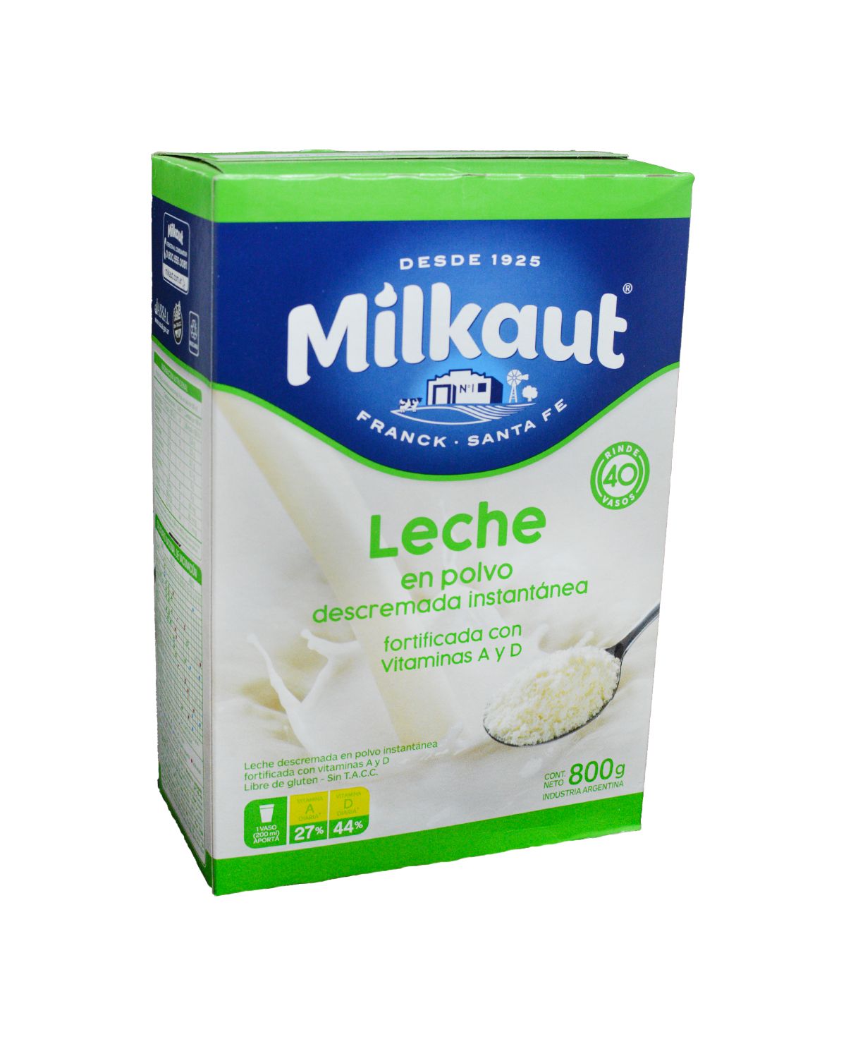 Leche en Polvo Milkaut Descremada 800 Gr